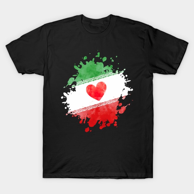 Iran Flag Heart Love Persian T-Shirt by thepersianshop